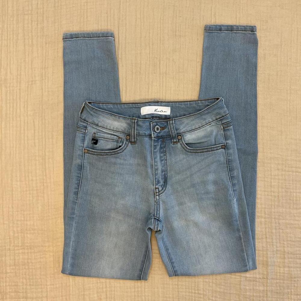 KanCan Alani mid-rise super skinny light wash jeans